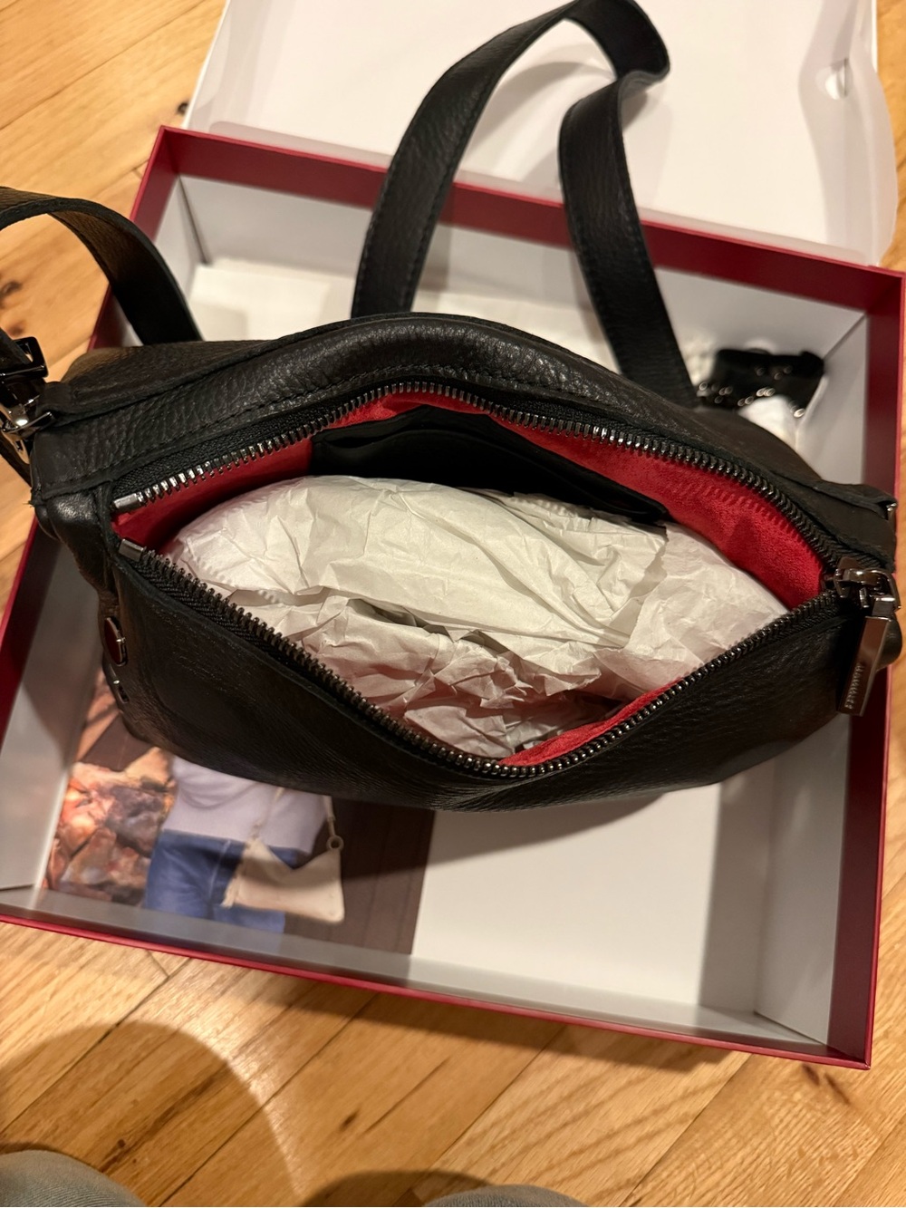 Hammitt Black Pebbled Leather Crossbody Bag - Picture 3 of 6